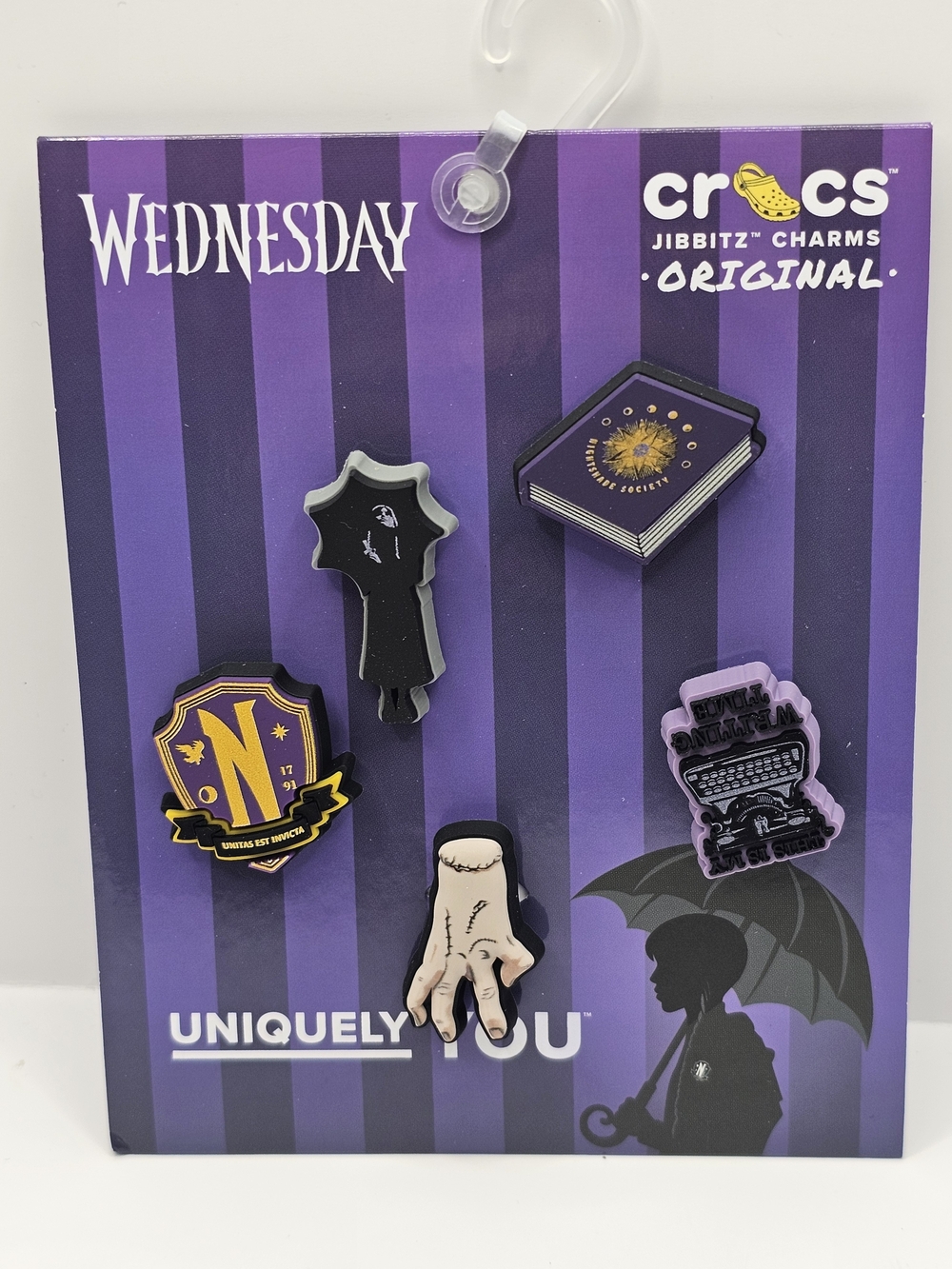 Crocs x Wednesday Addams Family Jibbitz 5 Pack New